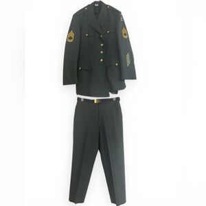 Vintage US Army Men's Dress Green Uniform Set Jacket 42R Pants 35x34 Military Co